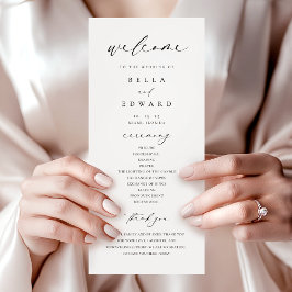 Elegante Eenvoudige Kalligrafie Moderne Trouwprogr Menu