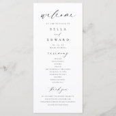 Elegante Eenvoudige Kalligrafie Moderne Trouwprogr Menu (Voorkant)