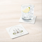 Elegante eenvoudige katholieke Waterverf bruiloft Kartonnen Onderzetters (Insitu)