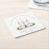 Elegante eenvoudige katholieke Waterverf bruiloft Kartonnen Onderzetters (Schuin)