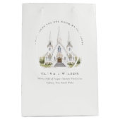 Elegante eenvoudige katholieke Waterverf bruiloft Medium Cadeauzakje (Voorkant)