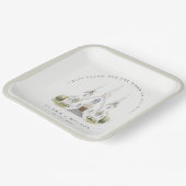 Elegante eenvoudige katholieke Waterverf bruiloft Papieren Bordje (Gebogen)