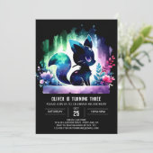 Elegante eenvoudige kattenverjaardag prachtig kaart (Staand voorkant)