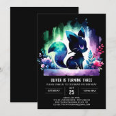 Elegante eenvoudige kattenverjaardag prachtig kaart (Voorkant / Achterkant)