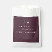 Elegante eenvoudige kersenlak, monogram bruiloft bedankzakje (Voorkant)