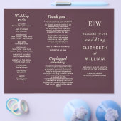 Elegante eenvoudige kersenlak, monogram bruiloft flyer (Enkel)