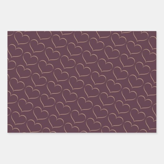 Elegante eenvoudige kersenlak, monogram bruiloft inpakpapier vel (Voorkant 3)