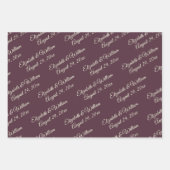 Elegante eenvoudige kersenlak, monogram bruiloft inpakpapier vel (Voorkant)
