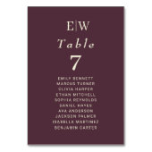 Elegante eenvoudige kersenlak, monogram bruiloft kaart (Voorkant)