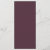 Elegante eenvoudige kersenlak, monogram bruiloft menu (Achterkant)