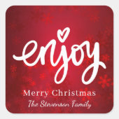 Elegante Eenvoudige Kerst Rode Vakantie Bakken Vierkante Sticker (Voorkant)