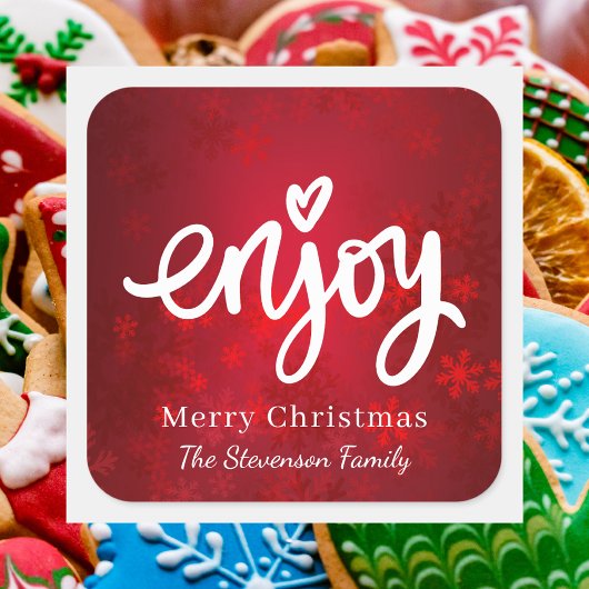 Elegante Eenvoudige Kerst Rode Vakantie Bakken Vierkante Sticker