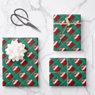 Elegante Eenvoudige Kerstboom Groene Gift Inpakpapier Vel
