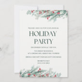 Elegante eenvoudige kerstvakantie feestuitnodiging kaart (Voorkant)