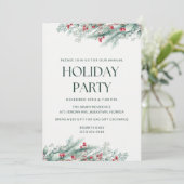 Elegante eenvoudige kerstvakantie feestuitnodiging kaart (Staand voorkant)