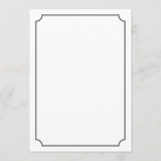 Elegante Eenvoudige Klassieke Minimalistische Zwar Menu (Achterkant)