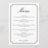 Elegante Eenvoudige Klassieke Minimalistische Zwar Menu (Voorkant)