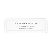 Elegante Eenvoudige Klassieke Trouwadres Terug Etiket (Voorkant)