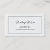 Elegante Eenvoudige Klassieke Witte Trouwwebsite Informatiekaartje (Voorkant)