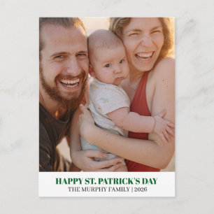 Elegante Eenvoudige Klaver Foto St. Patrick's Dag Feestdagenkaart