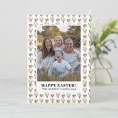 Elegante Eenvoudige Kleurrijke Bloemrijke Paas Fam Feestdagenkaart (Staand voorkant)