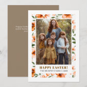 Elegante Eenvoudige Kleurrijke Bloemrijke Paasfami Feestdagenkaart (Voorkant / Achterkant)