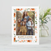 Elegante Eenvoudige Kleurrijke Bloemrijke Paasfami Feestdagenkaart (Staand voorkant)