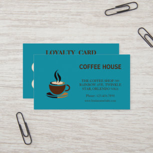 Elegante eenvoudige koffieshop Loyalty Kaart Visitekaartje