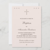 Elegante Eenvoudige Kruis Christelijke Doop Kaart (Voorkant)