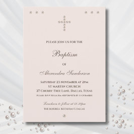 Elegante Eenvoudige Kruis Christelijke Doop Kaart