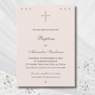 Elegante Eenvoudige Kruis Christelijke Doop Kaart