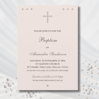 Elegante Eenvoudige Kruis Christelijke Doop Kaart