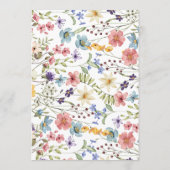 Elegante eenvoudige lente Wildbloemen bruiloft Menu (Achterkant)