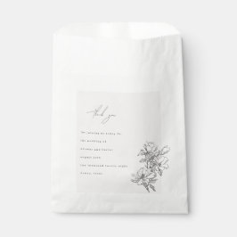 Elegante Eenvoudige Lijn met Kunstbloemen & Rand Bedankzakje