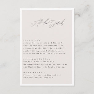 Elegante Eenvoudige Lijn met Kunstbloemen & Rand Informatiekaartje