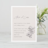 Elegante Eenvoudige Lijn met Kunstbloemen & Rand Kaart (Staand voorkant)