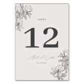 Elegante Eenvoudige Lijn met Kunstbloemen & Rand Kaart (Voorkant)