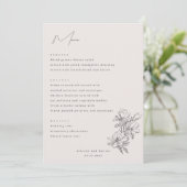 Elegante Eenvoudige Lijn met Kunstbloemen & Rand Menu (Staand voorkant)