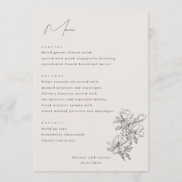 Elegante Eenvoudige Lijn met Kunstbloemen & Rand Menu