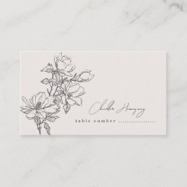 Elegante Eenvoudige Lijn met Kunstbloemen & Rand Plaatskaartje