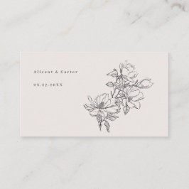 Elegante Eenvoudige Lijn met Kunstbloemen & Rand Plaatskaartje