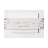 Elegante Eenvoudige Lijn met Kunstbloemen & Rand Uitnodigingen Wikkel (Voorkant Voorbeeld)