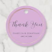 Elegante eenvoudige Lila Paarse bruiloft dank u Bedankjes Labels (Voorkant)