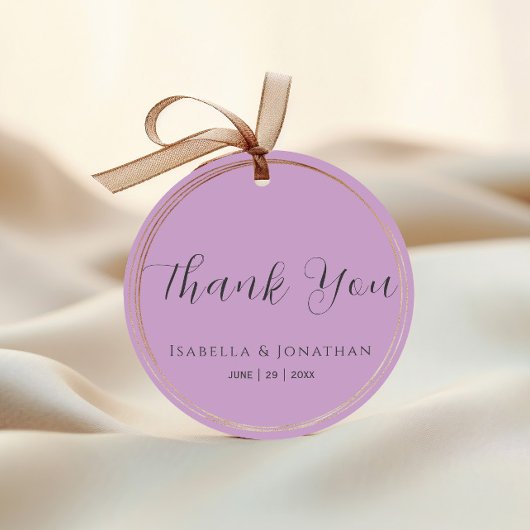 Elegante eenvoudige Lila Paarse bruiloft dank u Bedankjes Labels