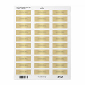 Elegante Eenvoudige Luxe Gouden Retouradres Etiket (Full Sheet)