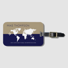 Elegante eenvoudige mannelijke moderne wereld reiz bagagelabel
