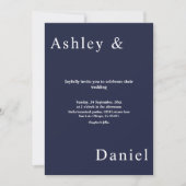Elegante Eenvoudige Marine Blauw Wit Luxe Chic Huw Kaart (Voorkant)