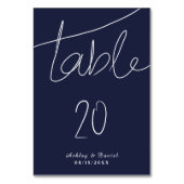 Elegante Eenvoudige Marine Blauw Wit Modern Chic W Kaart (Achterkant)