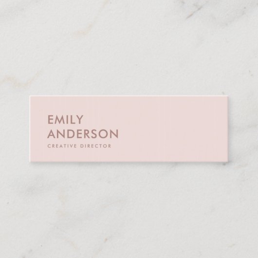 ELEGANTE EENVOUDIGE MINIMALE BLUSH ROZE PROFESSION MINI VISITEKAARTJE (Voorkant)