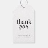 Elegante eenvoudige minimale dank u cadeaulabel (Voorkant)